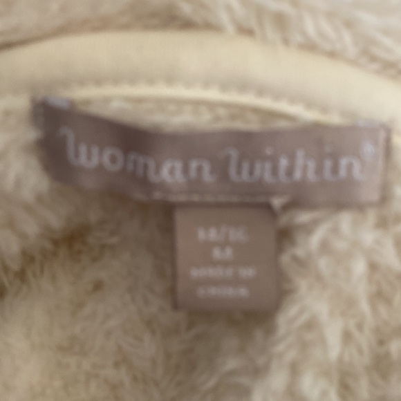 WOMAN WITHIN HOODED TEDDY JACKET FLEECE FULL ZIP PLUS 14/16 - Picture 7 of 8